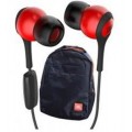 JBL - T200A In Ear Headphones - Red-Grey Plus JBL Laptop Backpack