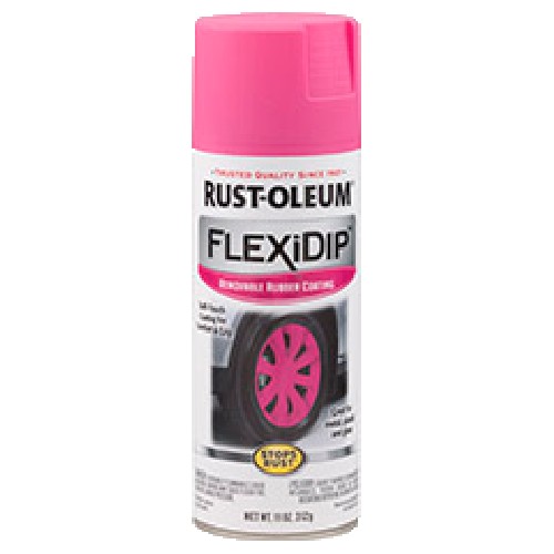 Rust Oleum - Car Care Products - FlexiDip Removable Rubber Coating - BRIGHT PINK(312 gm)