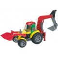 Bruder-Car Scale Model-Backhoe Loader Yellow, Red, Green