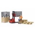 Bruder - Toy - Bworld Logistics Set with Man - 1-16