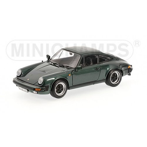 Minichamps - Car Scale Models - Porsche 911 Carrera Coupe 3.2 - 1983 - Green Metallic - 1-18