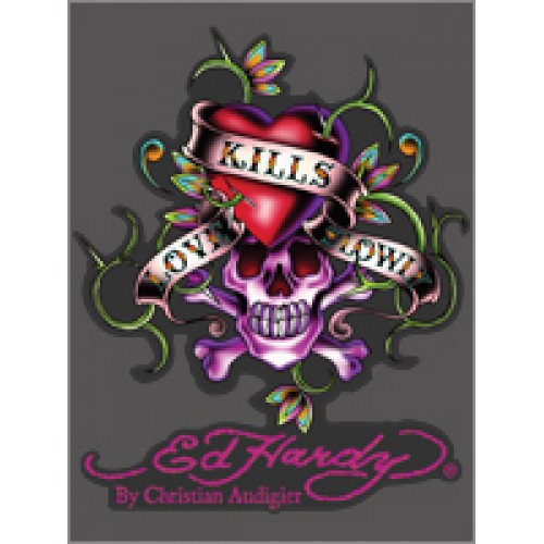 Ed Hardy - Car Vinyl Sticker - Love Kills Slowly - Cling Bling - Large