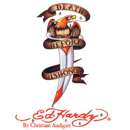 Ed Hardy - Car Vinyl Sticker - Death before dishonour - Small