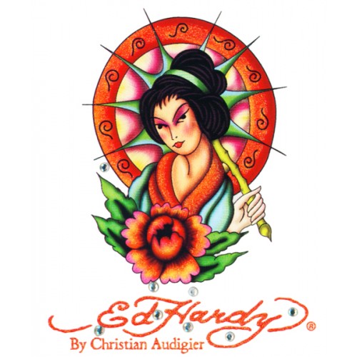 Ed Hardy - Car Vinyl Sticker - Geisha - Small