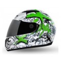 Vega - Full Face Helmet - Axor Escape White Base With Green Graphic Helmet