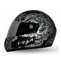 Vega - Full Face Helmet - Axor Speedo Dull Black With Silver Graphic Helmet