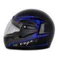 Vega - Full Face Helmet - Corah Shield Black Base With Blue Graphic