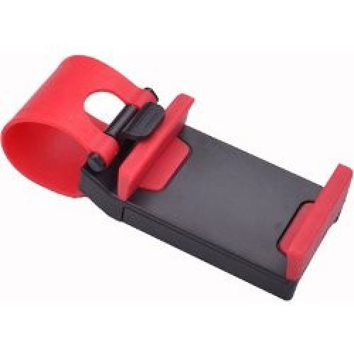 Car Mobile Holder - Steering Wheel Holder Smart Mobile Stand(Red)