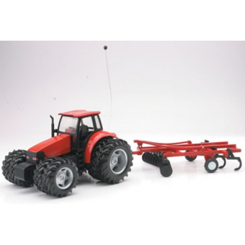 New Ray - RC Cars - 1-32 Country Life Farm Tractor and Trailer Red Color